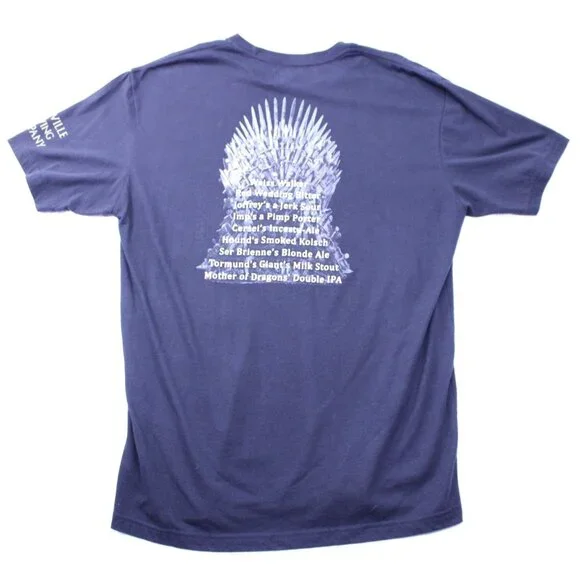 Iron Throne Brewing Next Level Unisex T-Shirt Medium Blue Cotton Short Sleeve Gr - Picture 5 of 7